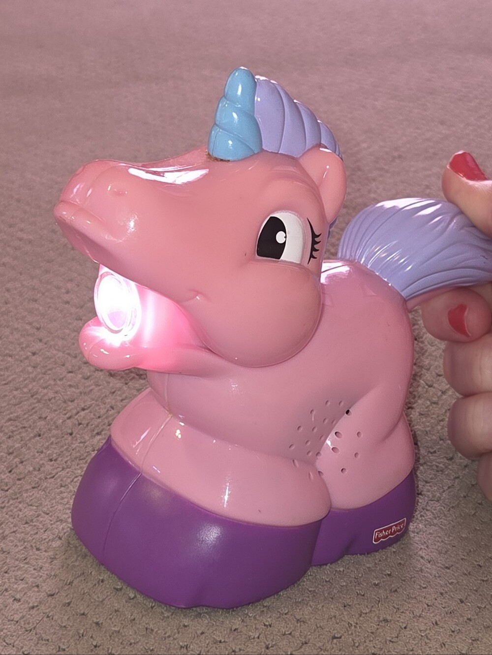 Fisher Price WILD LIGHTS Pink Purple Unicorn Flashlight Works! Lights Up & Sound